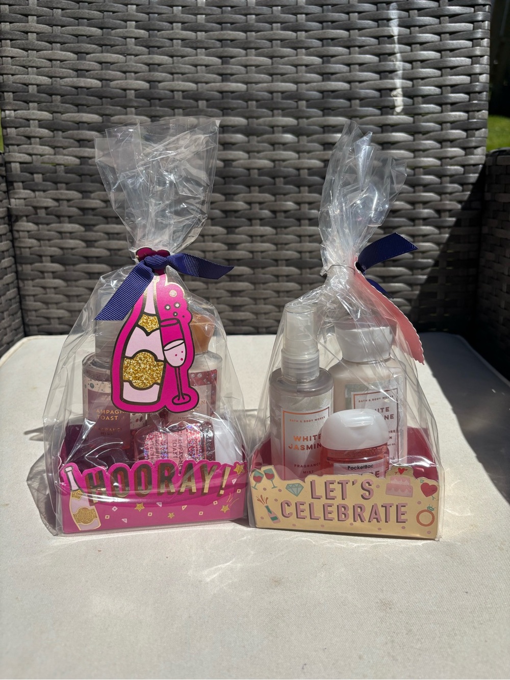 Bath & Body Works Pink Gift Tag Mini Set with Navy Bow